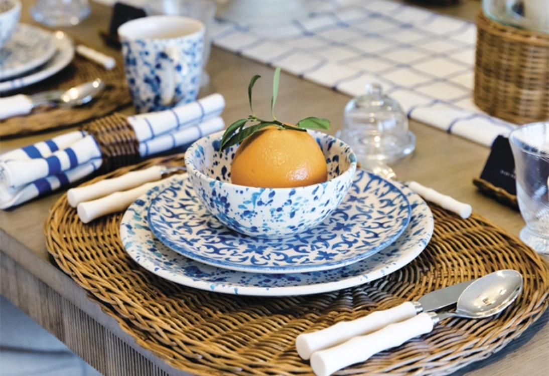 Globally Inspired Blue-and-White Tabletop Collection