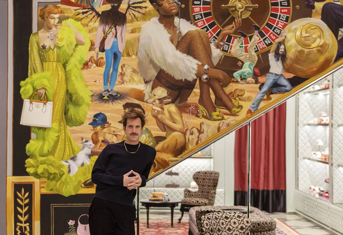 Gucci Chill Winston Black Gucci Maxi GG Gingham Wool Shirt 'Red