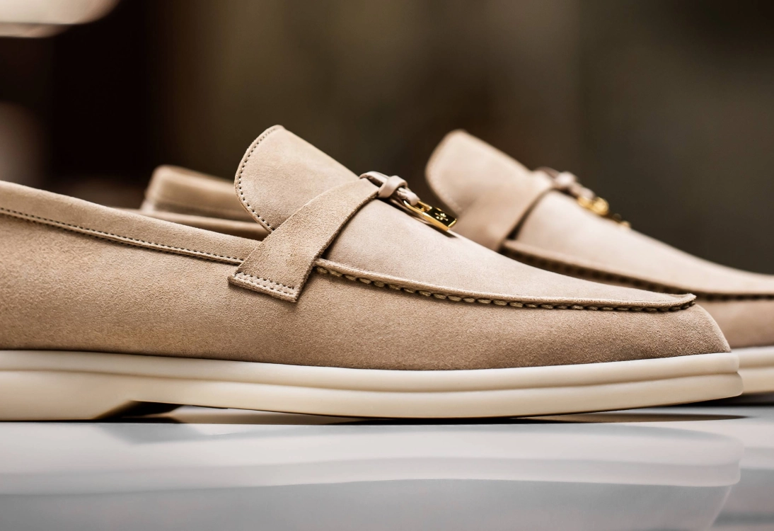 Loro Piana Tan Loafers Slip-Ons with Suede Material and White Rubber Sole Shoes Man White Sole | Loro Piana main image 3