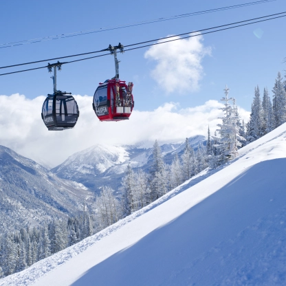 Man skiing downhill in Colorado