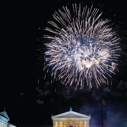 Fireworks over the iconic Philadelphia Museum of Art are a signature Welcome America event.