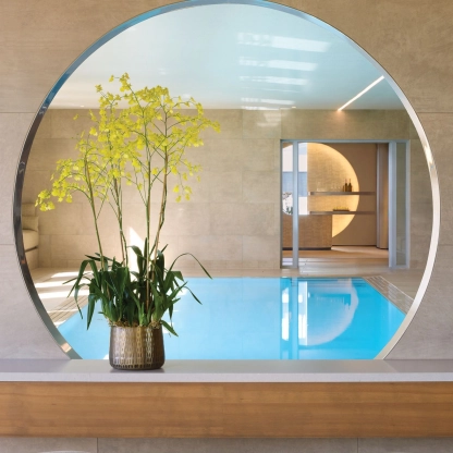A thematic nod to SFMOMA's circular atrium inspires the pool's design. PHOTO COURTESY OF THE ST. REGIS SAN FRANCISCO