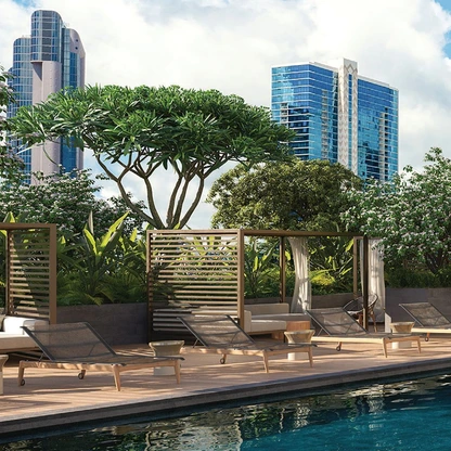 Poolside or indoors, every detail at Kali‘u Ala Moana is designed to inspire wellness and rejuvenation.