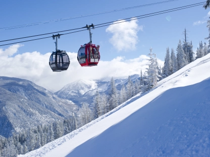 Man skiing downhill in Colorado