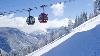 Man skiing downhill in Colorado