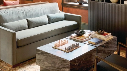 The living room area of the Anna & Bel hotel has lounge seating for guests. HOTEL PHOTO BY LYLE YOUNG