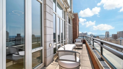 The home boasts three balconies with stunning views.