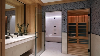 Supermodel Amber Valletta in Moncler Grenoble jacket in mouliné wool and long-haired shearling, cargo pants in mouliné wool, crewneck sweater in alpaca wool blend and down-filled gloves in shiny nylon laqué, moncler.com Photo by MARIO SORRENTI