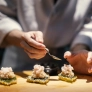 Close up of chef making nigiri sushi