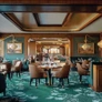 In the dining room, the palette is intentionally warm, allowing materials to convey richness without relying on contrast