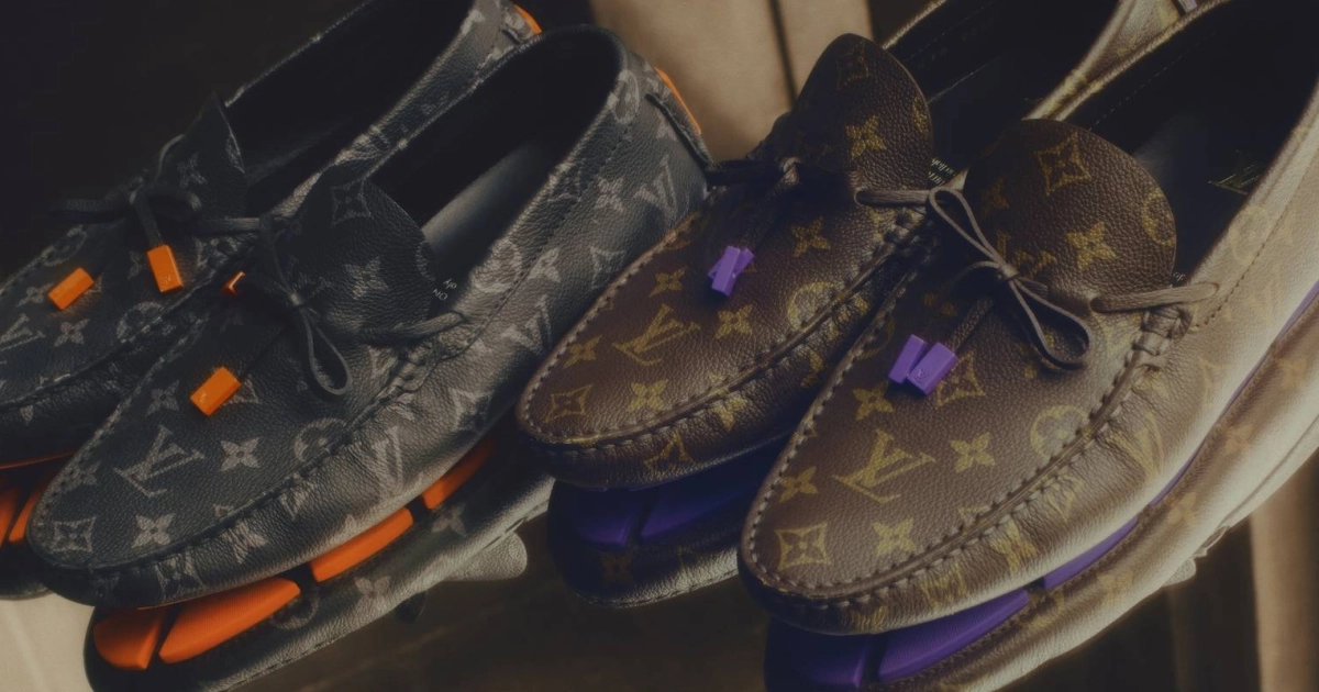 Louis Vuitton Black Monogram Canvas Driving Loafers with Orange Accents Brand New Louis Vuitton Driver Moccasin Color -... | Depop main image 2
