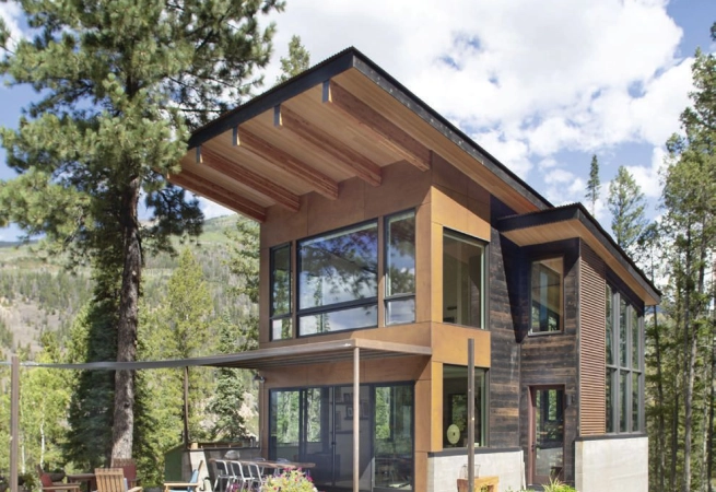 FOR THIS MODERN RETREAT IN THE MOUNTAINS SURROUNDING MARBLE, LAND+SHELTER BUILT UP, NOT OUT.