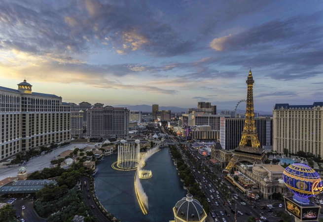 Cityscape Las Vegas Skyline at Sunset