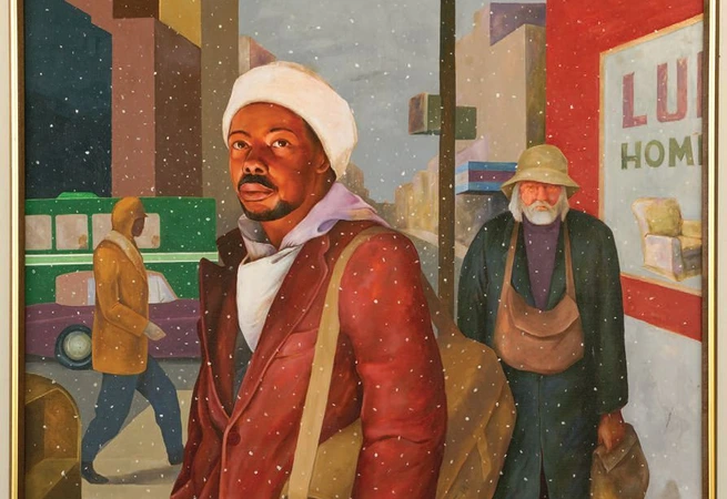 Robert Nealâs âStreet People,â oil on canvas PHOTO COURTESY OF: ARTISTâS ESTATE