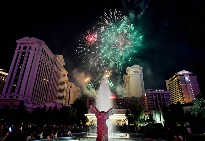 Caesars Palace Las Vegas Celebrates Independence Day With A Spectacular Firework Display