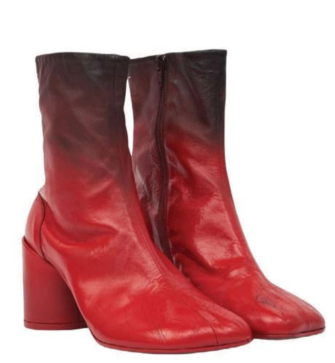 MM6 by Maison Margiela Red Painted Boot âThe cracked, hand-painted finish makes these boots incredibly specialâeach pair feels like its own work of art.â maisonmargiela.com PHOTO COURTESY OF BRAND