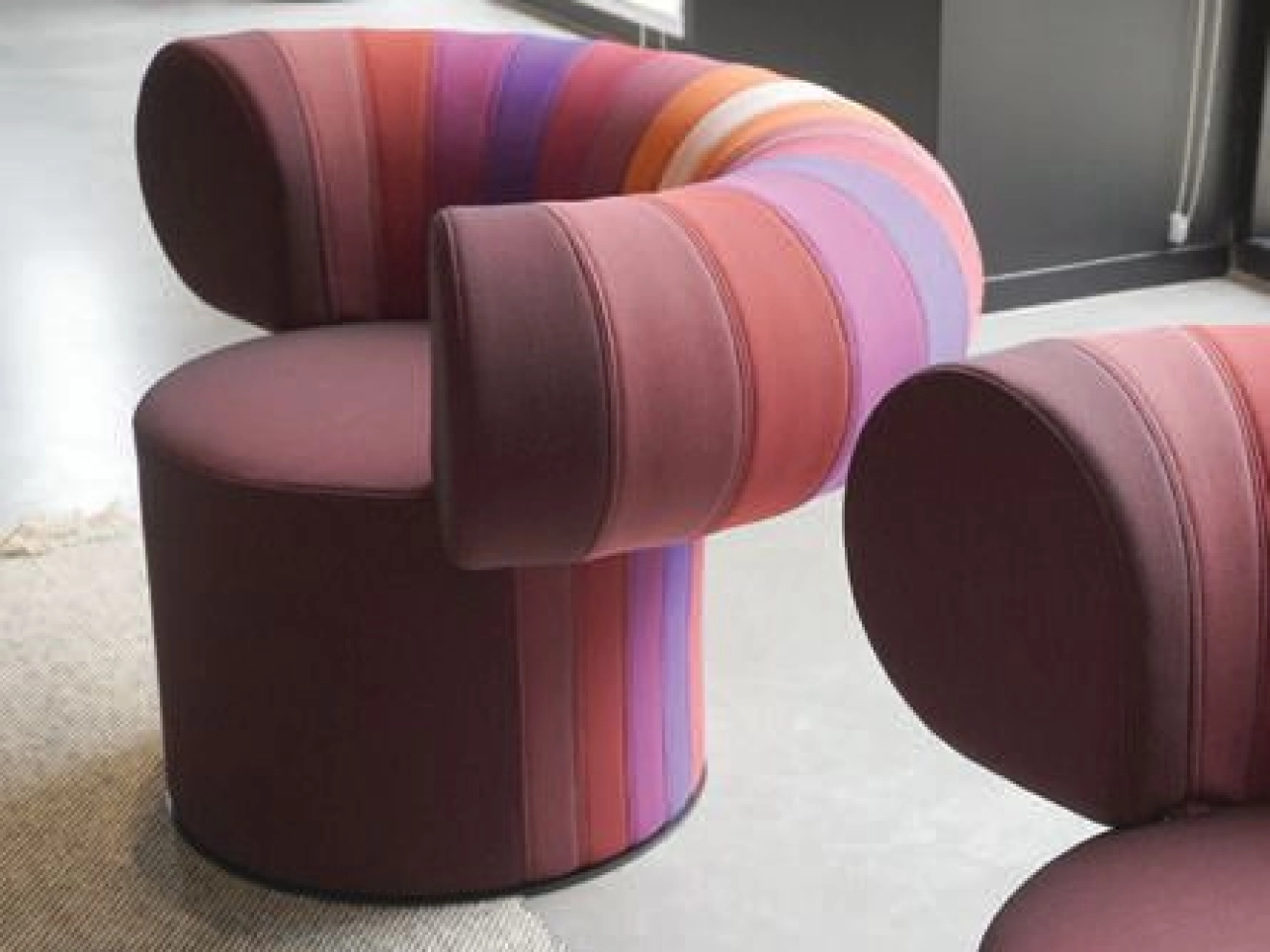This chair isn't just furniture, it's sculpture. We selected it to bring playful form and fearless color into our showroom, showing how design can make a bold, joyful statement. Scandinavian Spaces Big Talk lounge PHOTO COURTESY OF WORKPLACE RESOURCES