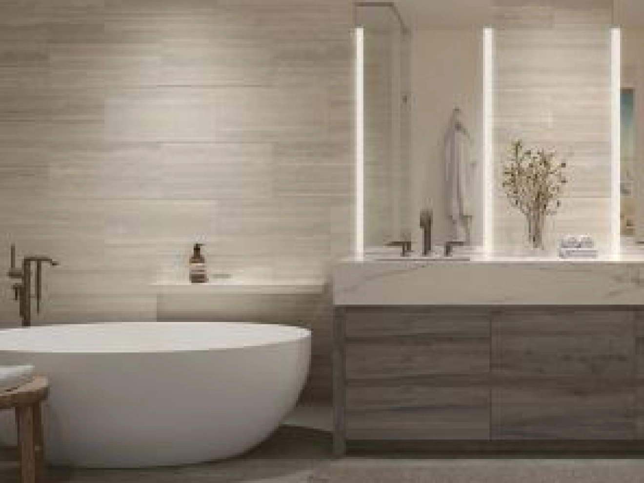 The propertyâs well-appointed bathrooms mimic sumptuous spa environs PHOTO COURTESY OF SUMMIT BY OLSON KUNDIG