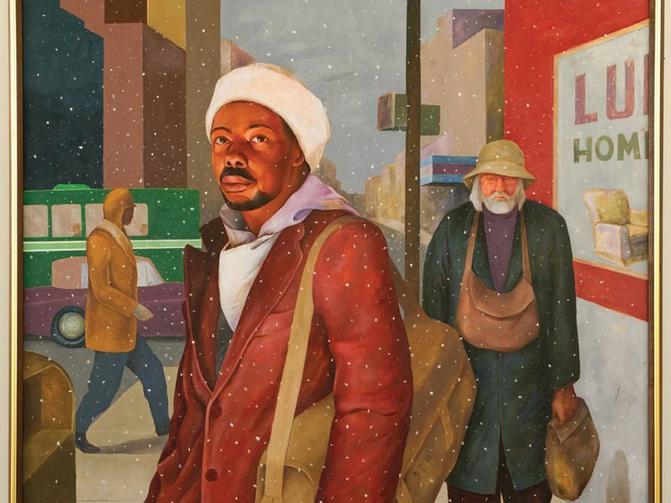 Robert Nealâs âStreet People,â oil on canvas PHOTO COURTESY OF: ARTISTâS ESTATE