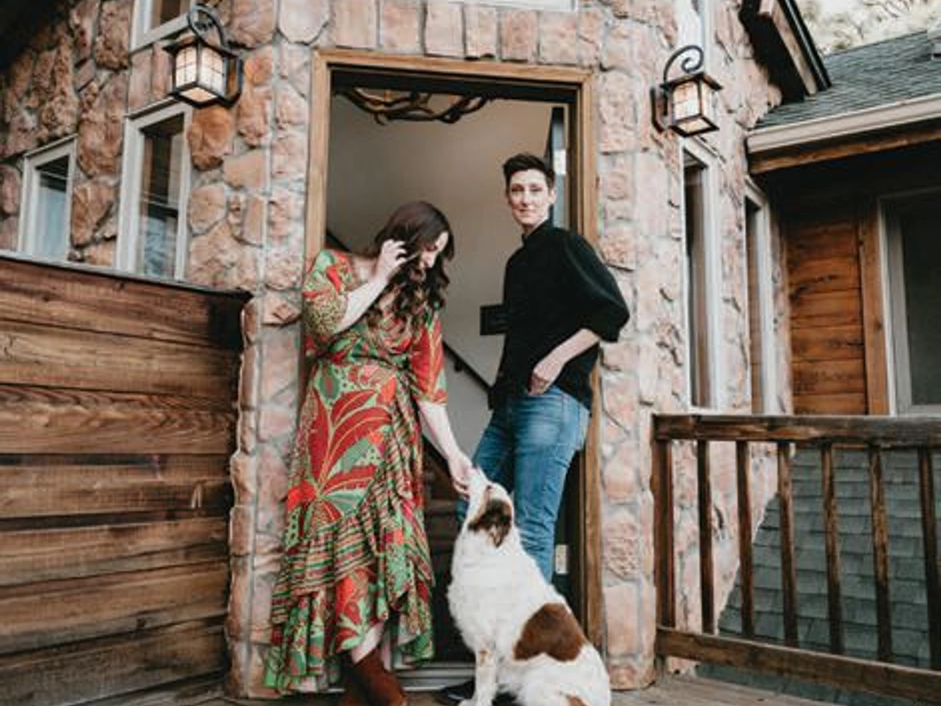 Alea and Ashley LaRocque outside Juniper Lodge PHOTO BY KATE IVY PHOTOGRAPHY