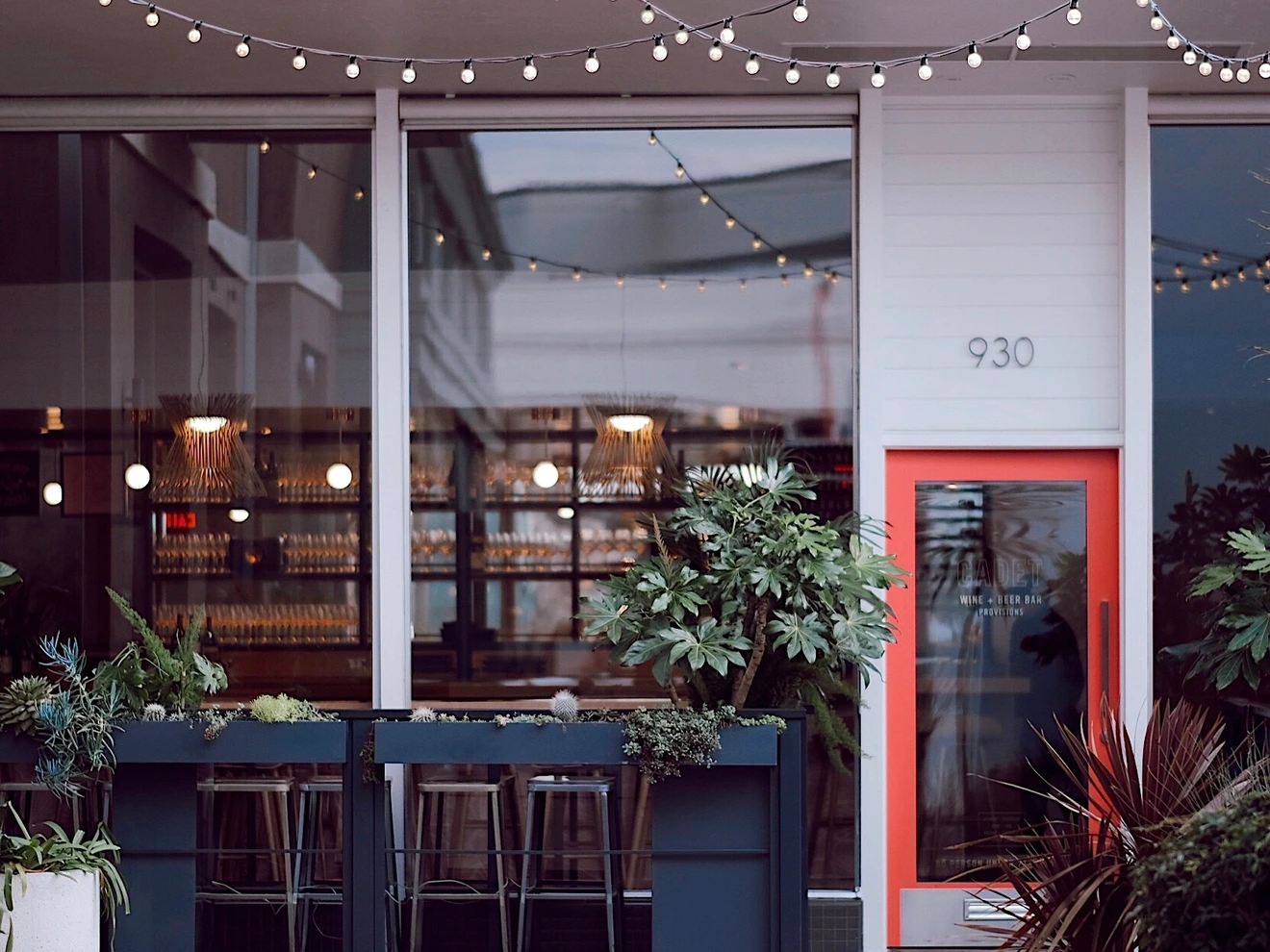 The facade of Cadet, a wine bar in downtown Napa