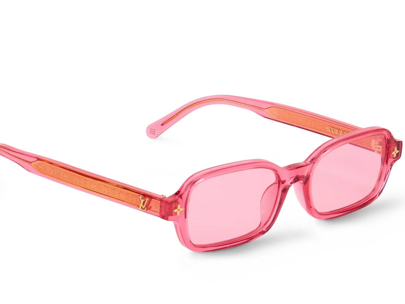 Louis Vuitton LV Aura low rectangle sunglasses, louisvuitton.com. Photo Courtesy Of Brand