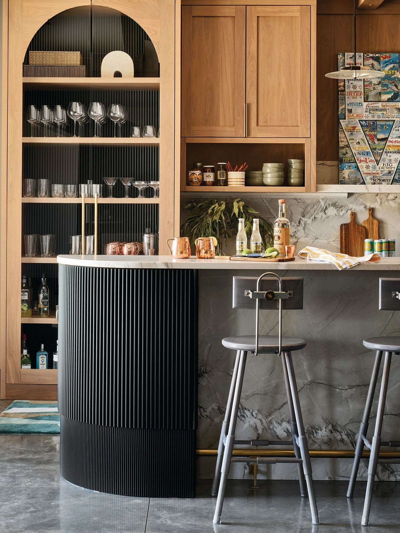 The homeâs rec room bar is another gathering spot for guests. PHOTO BY DAVID PATTERSON