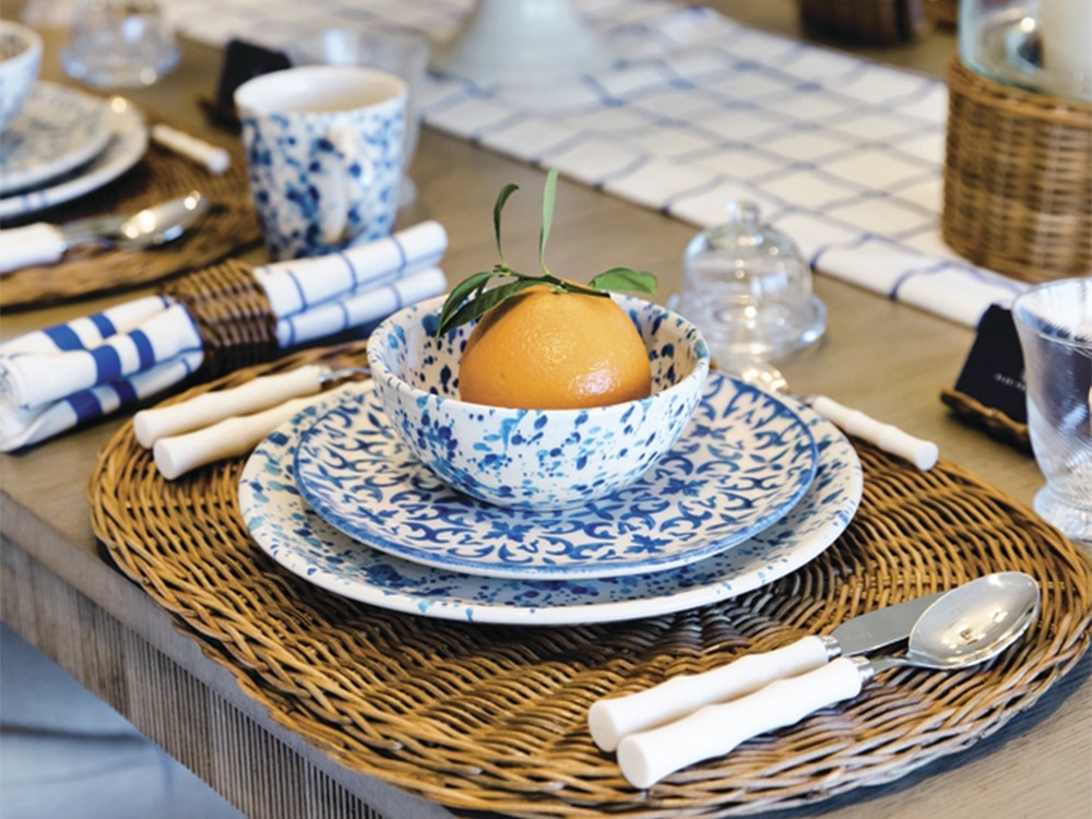   Blue Pheasant 6枚セット Globally Inspired Blue-and-White Tabletop Collection