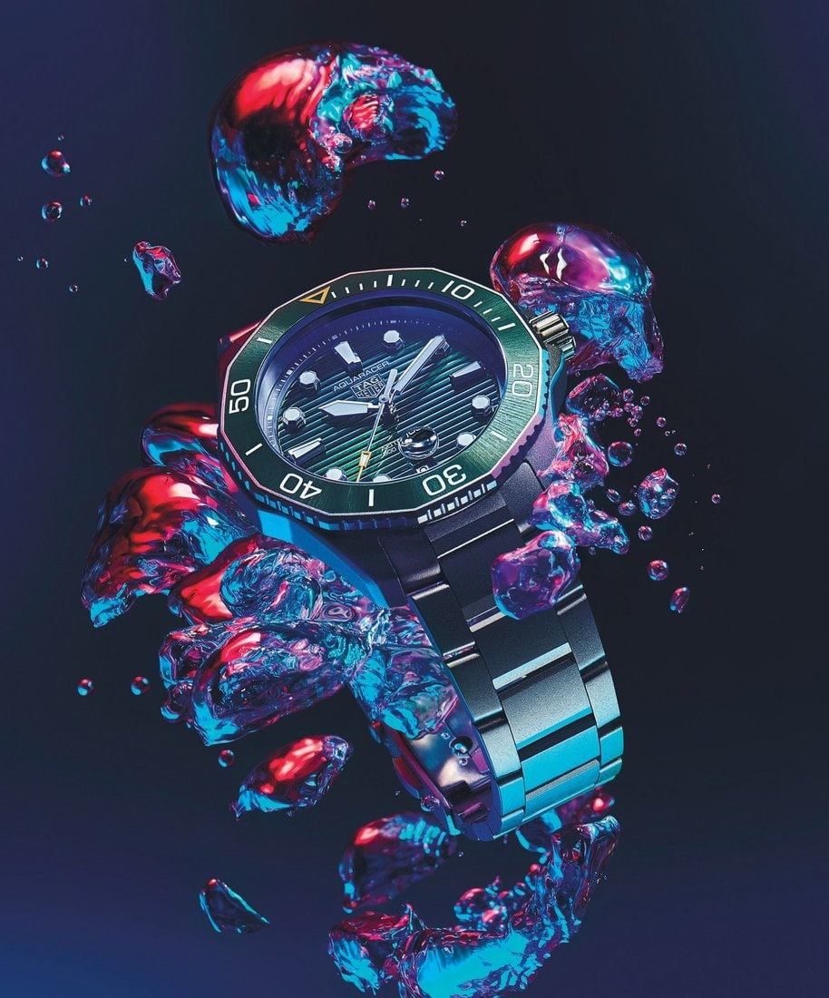 Redesigned for 2021, the TAG Heuer Aquaracer is a pure extreme-performance mechanical watch. PHOTO COURTESY OF TAG HEUER