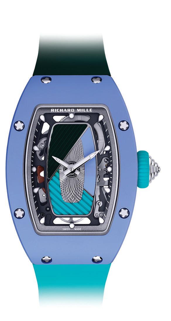 Pastel blue, pastel pink and pastel lavender colorways. PHOTO COURTESY OF RICHARD MILLE