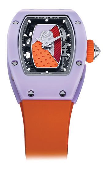 Geometrically patterned rubber and, a first for Richard Mille, handcrafted “guillochage