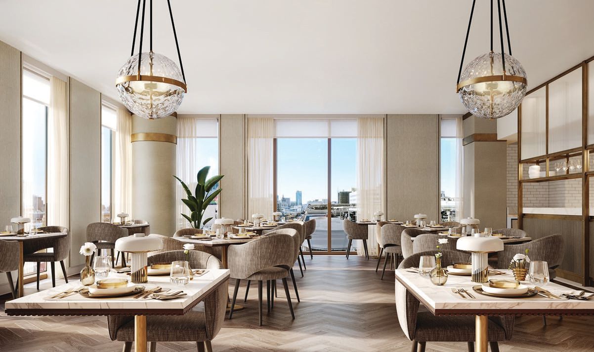 A sophisticated yet casual dining space PHOTO COURTESY OF RELATED COMPANIES CALIFORNIA