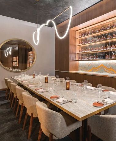 When The Whiskey Room isn’t booked for private dining, the space invites guests to experience exclusive whiskey tastings with master mixologist Francesco Lafranconi, Carver Road Hospitality’s vice president of beverage and hospitality. PHOTO BY JEFF GREEN PHOTOGRAPHY