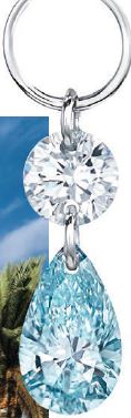 Her petite floating double light blue and white diamond charm PHOTO COURTESY OF BRAND