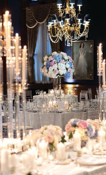 The bride’s vision was “a dreamy, elevated 				garden party,” she says.