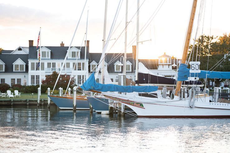 With a pristine fleet of sailboats, the Inn boasts one of the region’s most celebrated sailing programs PHOTO BY THE INN AT PERRY CABIN