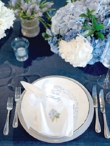 “Hydrangeas were everywhere, down to the dinner napkins,” Molly says Photographed by Ben Finch