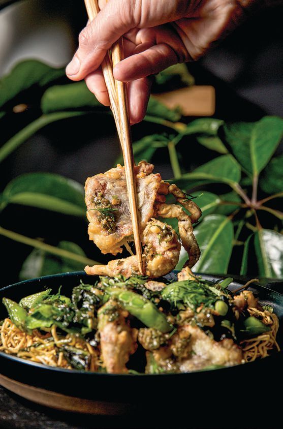 soft-shell 				crab at Nightshade Noodle Bar PHOTO BY: ALYSSA BLUMSTEIN