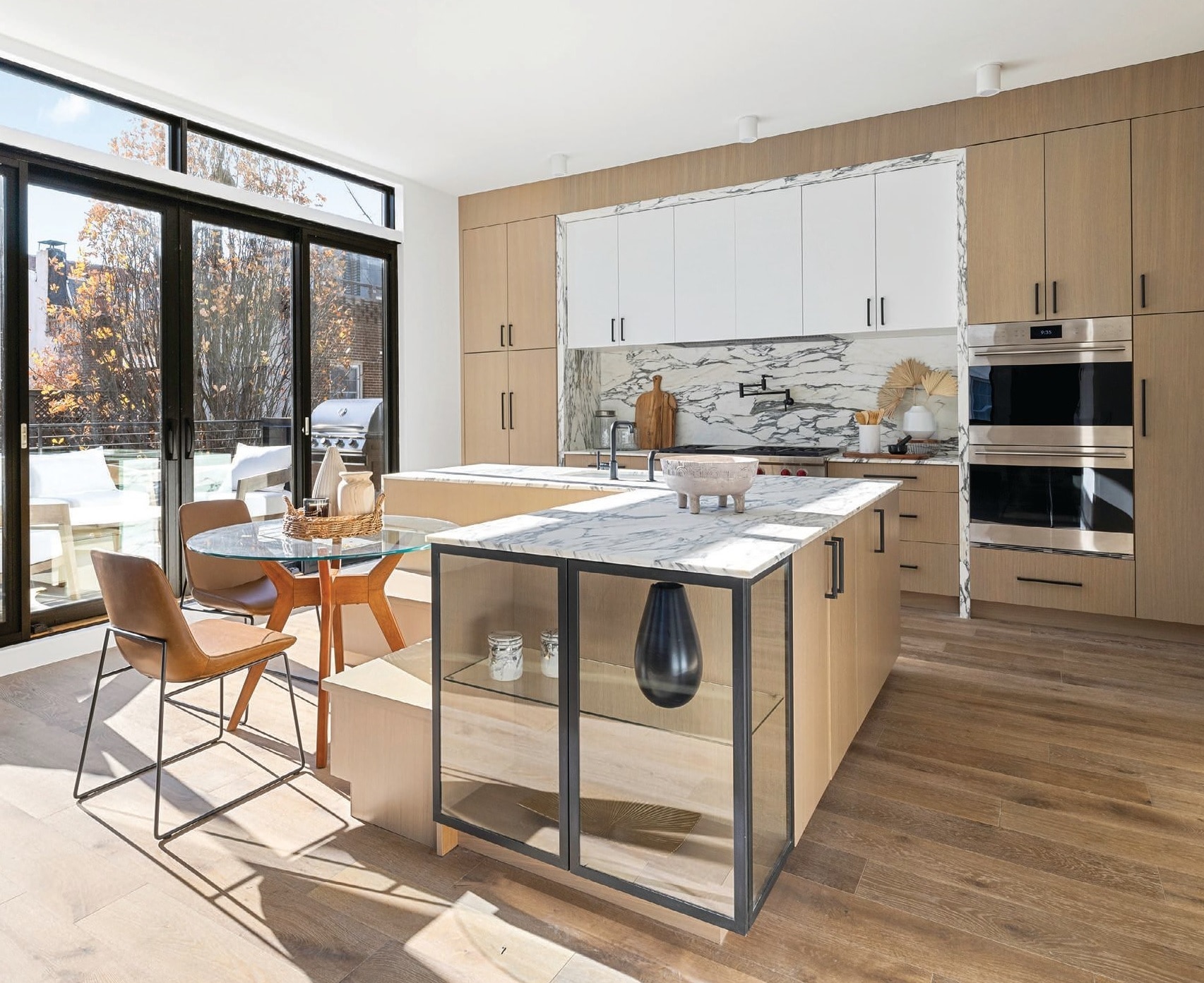 Discover unparalleled city views at this custom-designed contemporary townhome in Rittenhouse Square.