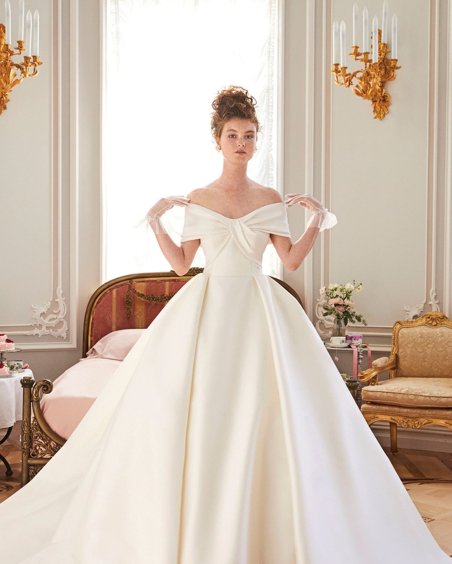 regency wedding dress Retro 1920s Regency Style Lace Empire Dress with Cap Sleeves main image 1