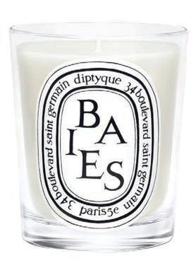 “I truly believe a scent can transform an entire experience. The Diptyque Baies candle has always been a favorite of mine, so choosing it as our signature scent was an easy decision.” Diptyque Baies candle, diptyqueparis.com PHOTO COURTESY OF BRAND