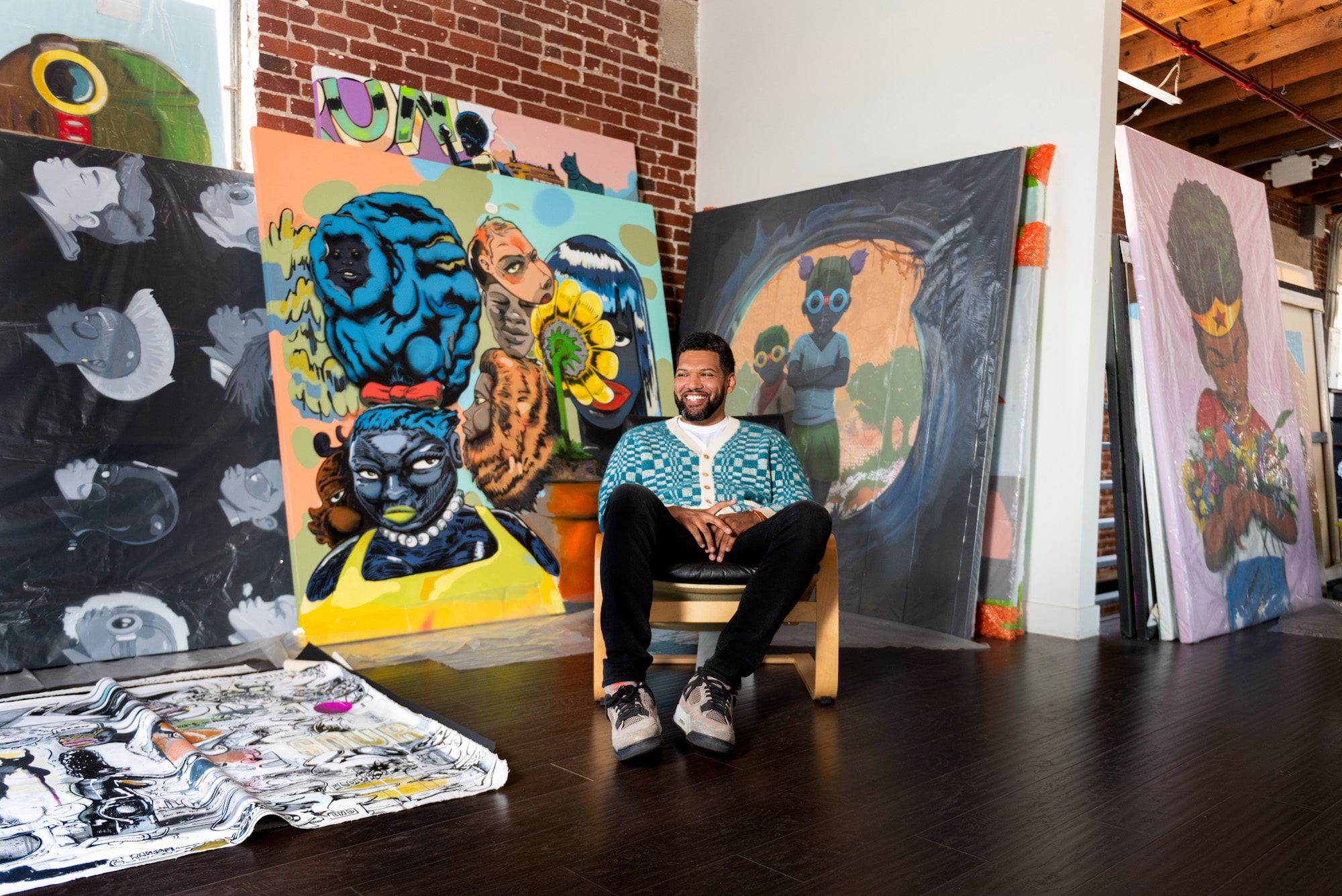 Hebru Brantley's 'Midnight Blue' Art at Chicago Fashion Outlets