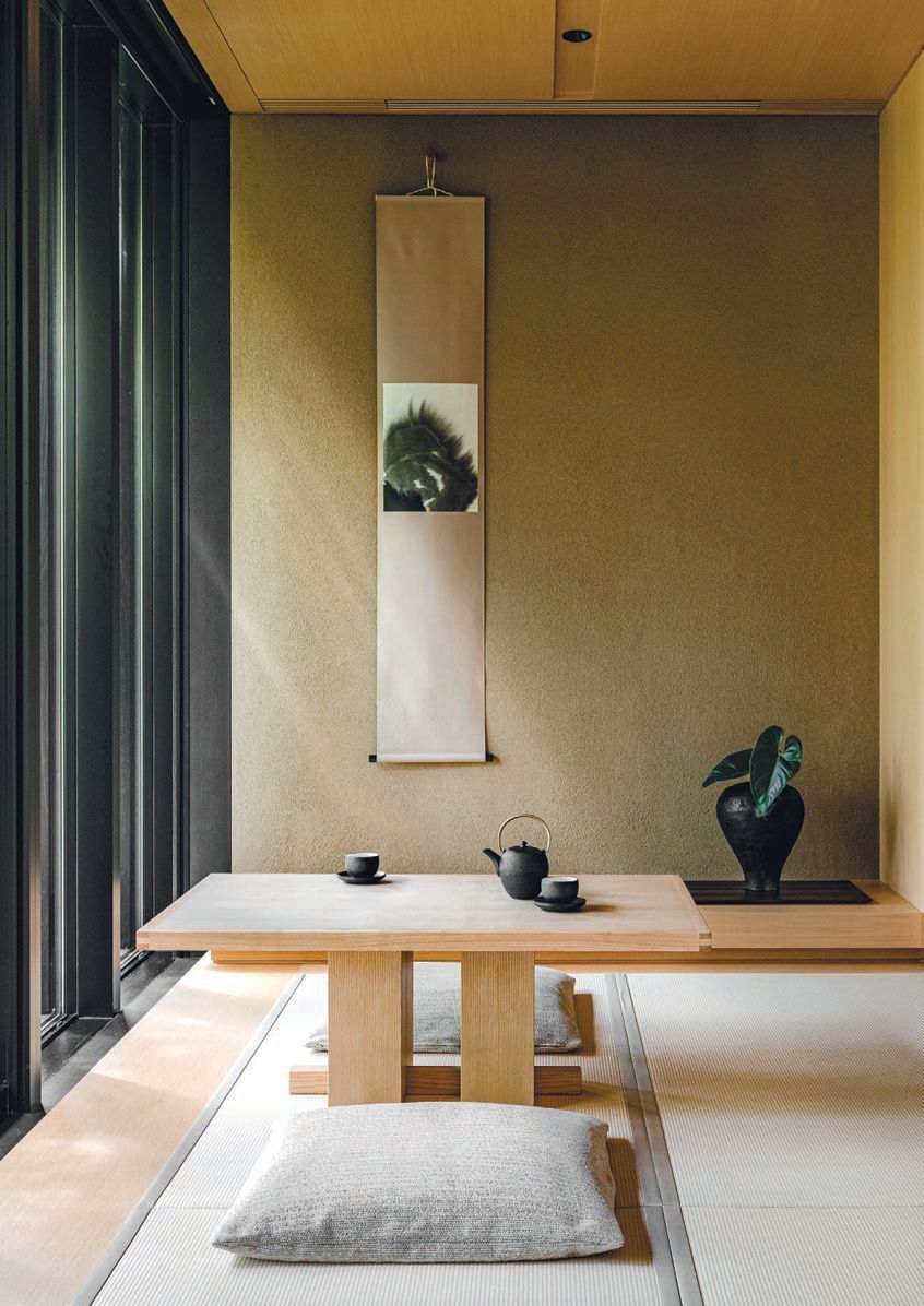 Serene tea for two in the bedroom suite at Aman Tokyo, Japan AMANEMU AND AMAN TOKYO PHOTO COURTESY OF AMAN RESORTS