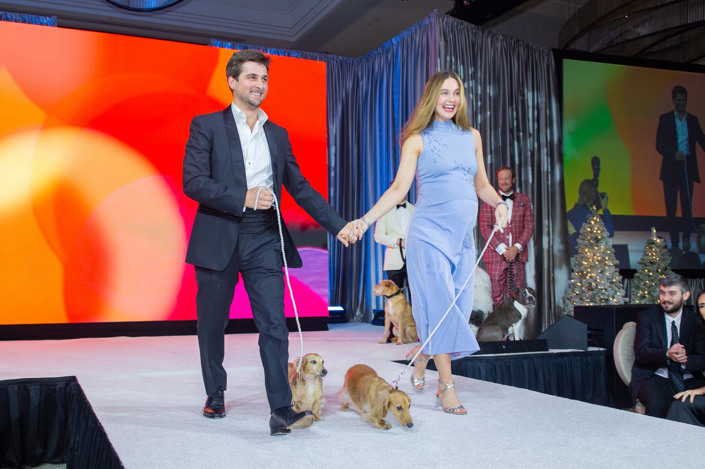 sachin and babi light blue dress 2017 NYBG Winter Wonderland Gala Featuring: Caitlin Fitzgerald Where: New  York, New York, United States When: 15 Dec 2017 Credit: WENN.com Stock  Photo