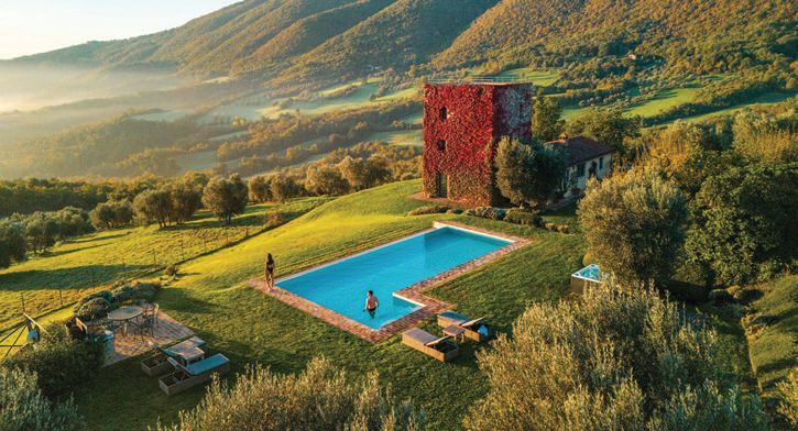 stunning views at Tenuta di Murlo in Umbria, Italy. PHOTO COURTESY OF BRAND