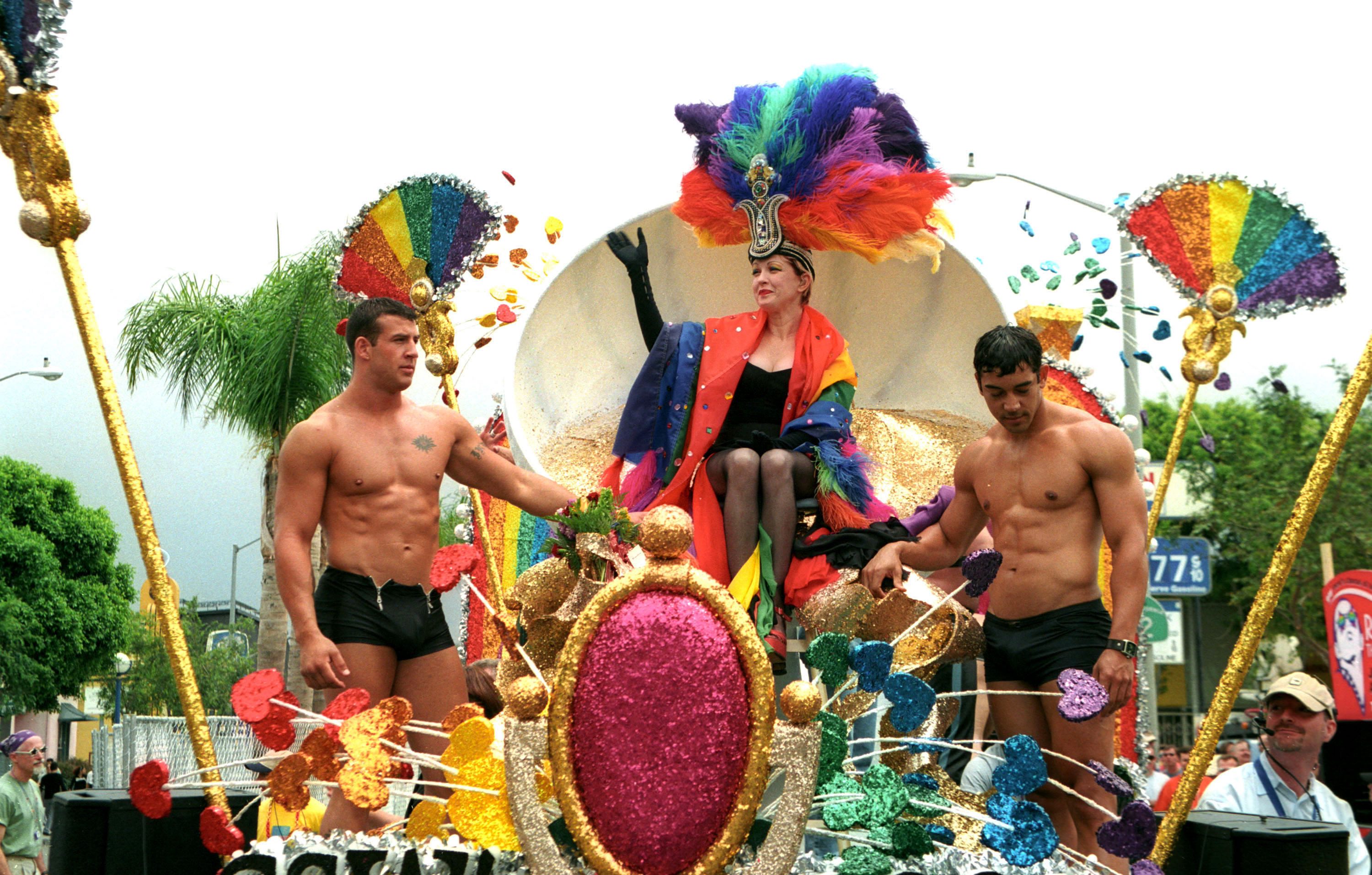 Cyndi Lauper Celebrates 50th Birthday as Grand Marshal at CSW 2003 Gay Pride Parade