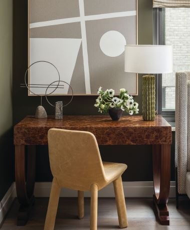 The living room features gorgeous and functional vignettes. photographed by JENN VERRIER