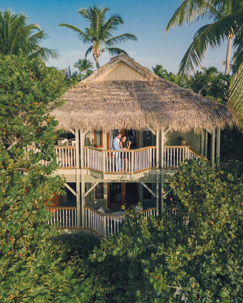Aerial view of a Bungalow Suite at Little Palm Island PHOTO COURTESY OF LITTLE PALM ISLAND