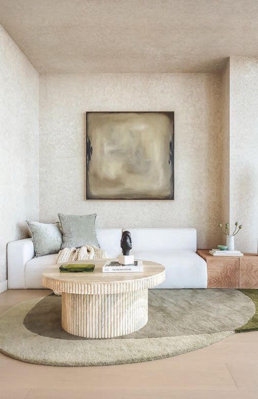 IMG created luxe interiors for a flagship penthouse at Five Park in Miami Beach, layering modern furnishings with a custom rug and art from IMGâs exclusive inventory. The palette, with hits of color, is a distinctive counterpoint to IMGâs signature use of neutrals. PHOTO COURTESY OF INTERIOR MARKETING GROUP (IMG)