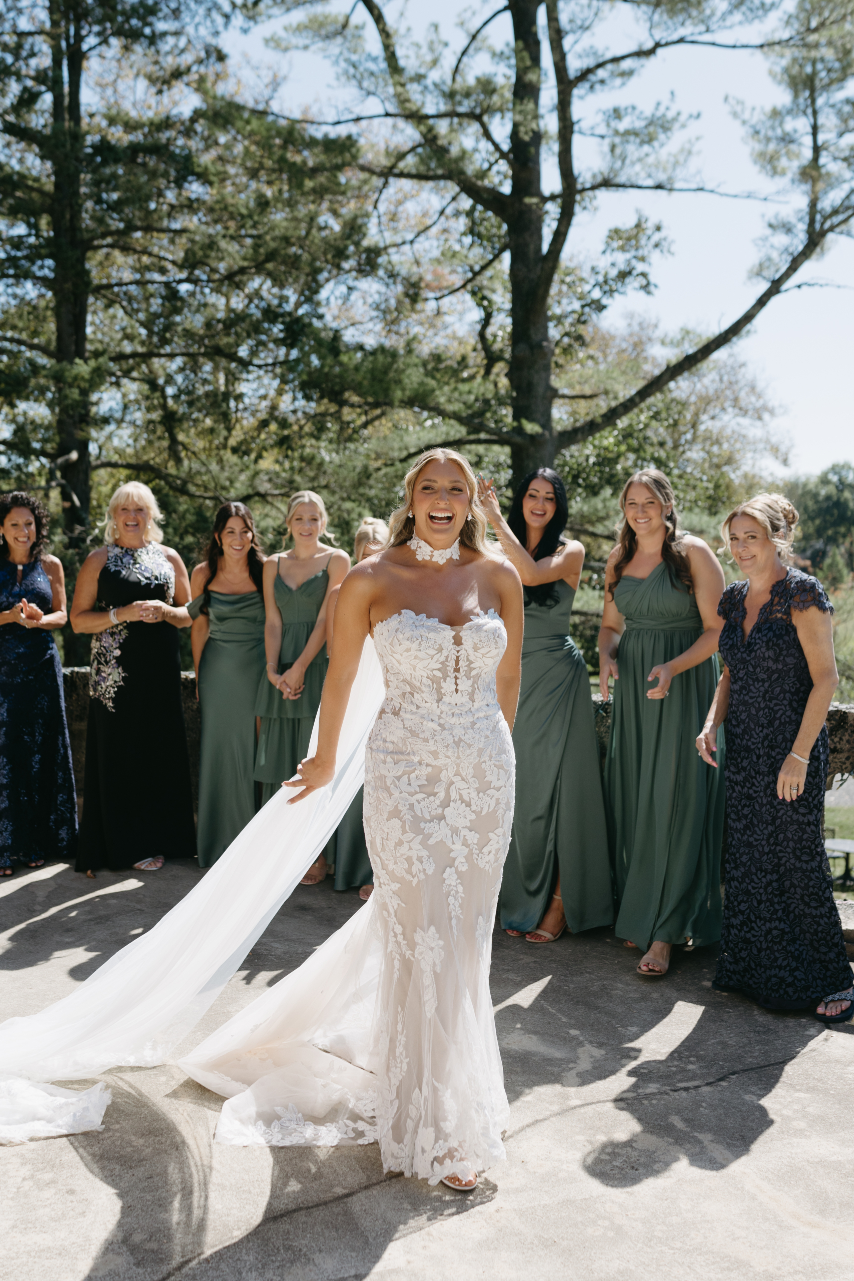light blue midi bridesmaid dress Sancia Linen Corset Midi Dress